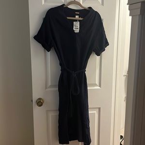 Magaschoni navy cotton dress. NWT!
